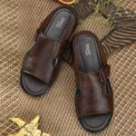 Azzaro Black Men Brown Solid Comfort Sandals