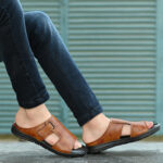 Azzaro Black Men Tan Black Comfort Sandals