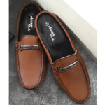 Azzaro Black Men Tan Textured Loafers